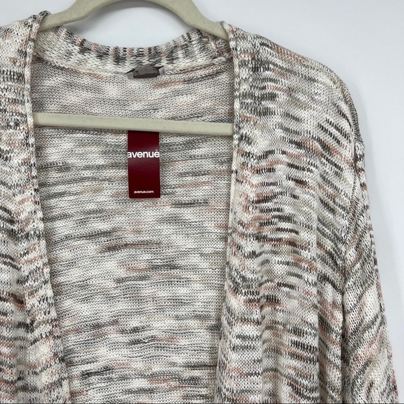 Nwt Avenue Space-Dyed Long Sleeves Ribbed Knit Open Drape Cardigan Sweater - Picture 1 of 9